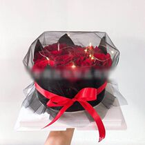 Cake decoration piece net red roses black mesh black gold Queen Fan ribbon series dress