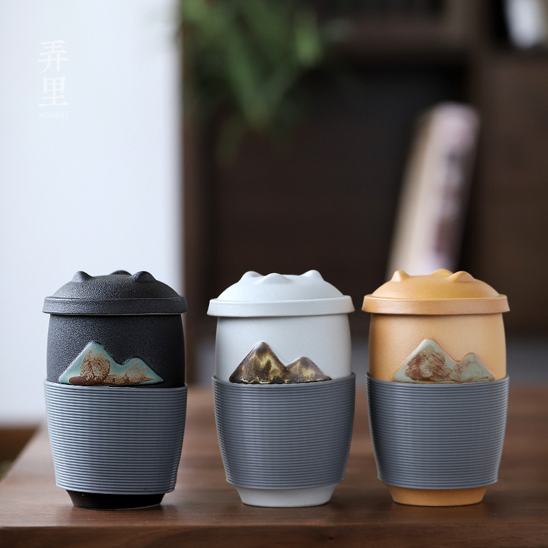 The Get | in Japanese mark cup with cover filter ceramic cups large capacity separation tea gift box custom office