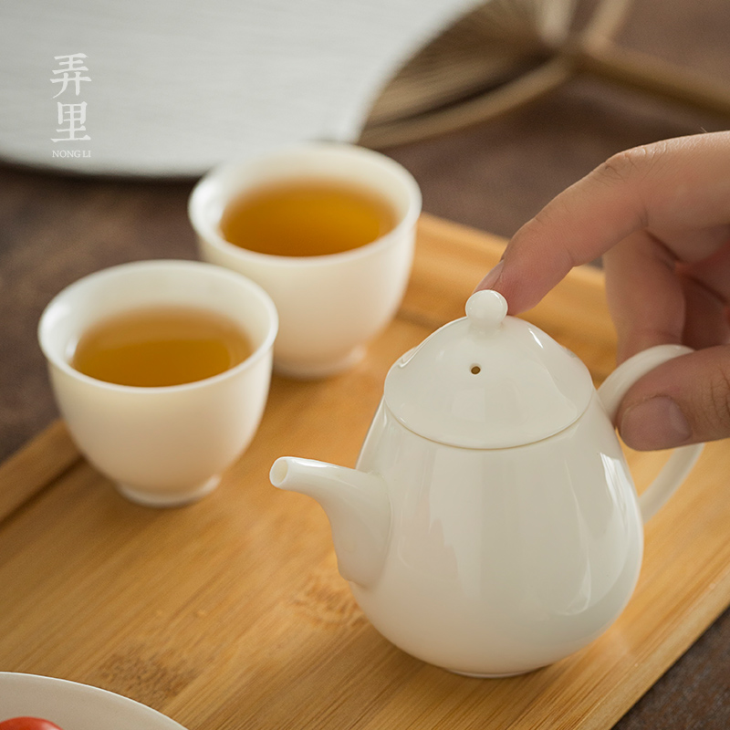 The Get | white porcelain dehua porcelain ceramic jade teapot in kung fu tea set household filter manually teapot xi shi pot