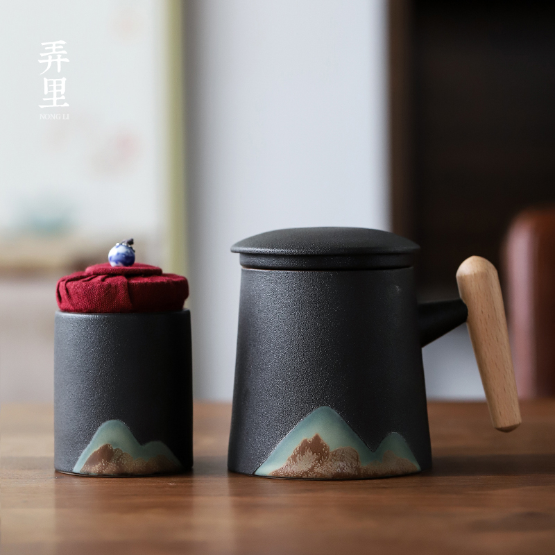 The Get | in Japanese mark cup with cover filter ceramic cups large capacity separation tea gift box custom office