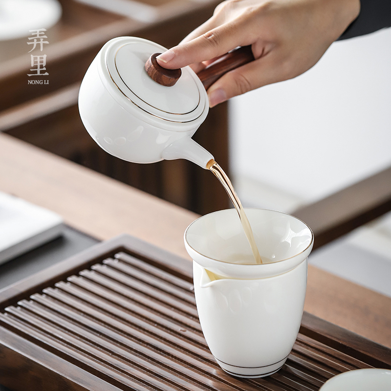 The Get | Japanese kung fu tea set in white porcelain ceramic sharply Shi Gan plate tea table contracted home office