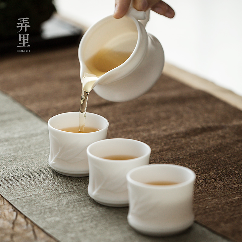 The Get | in dehua white porcelain kung fu tea set the whole household teapot office tureen cups gift boxes