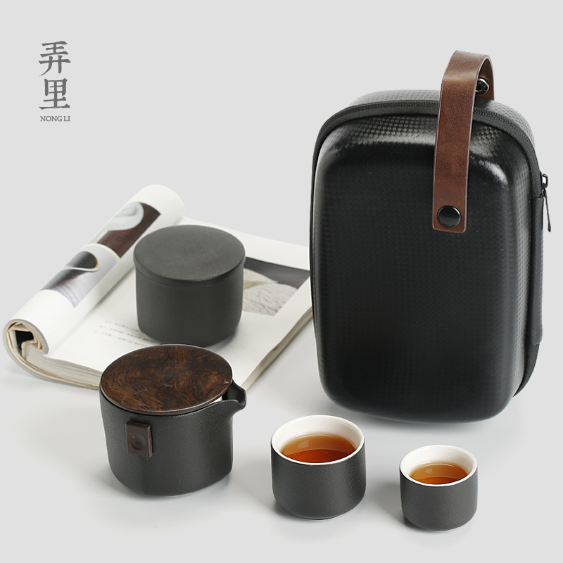 The Get crack cup in a pot of two glass ceramic portable bag coarse pottery tea pot small kung fu tea teapot