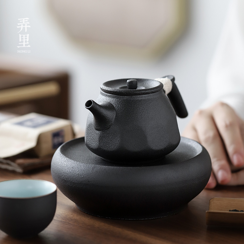 | Japanese coarse pottery teapot side put the pot of tea is tea set manually restoring ancient ways the hot pot of household kunfu tea