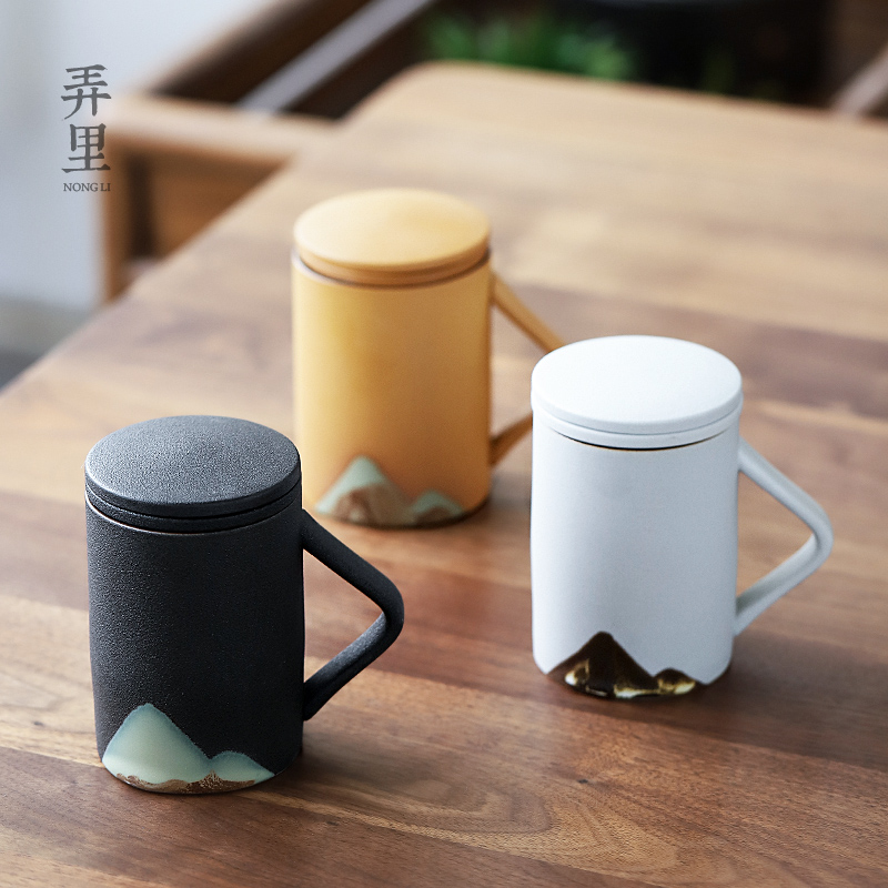 The Get | in Japanese mark cup with cover filter ceramic cups large capacity separation tea gift box custom office