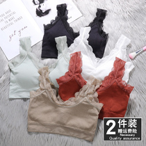 Sports underwear womens thin summer without steel ring wrapped breasts breathable beauty back bra new net red vest bra one