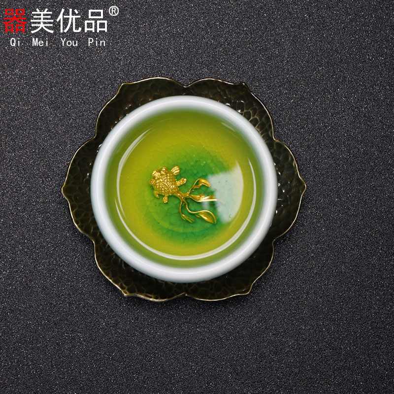 The optimal with silver kung fu tea cup individual cup tea masters cup can keep The bowl, ceramic household single CPU