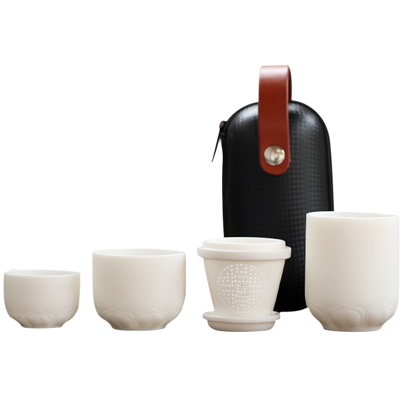 Implement the optimal product portable travel kung fu tea set mini ceramic crack cup a pot of 2 cup match filtering contracted