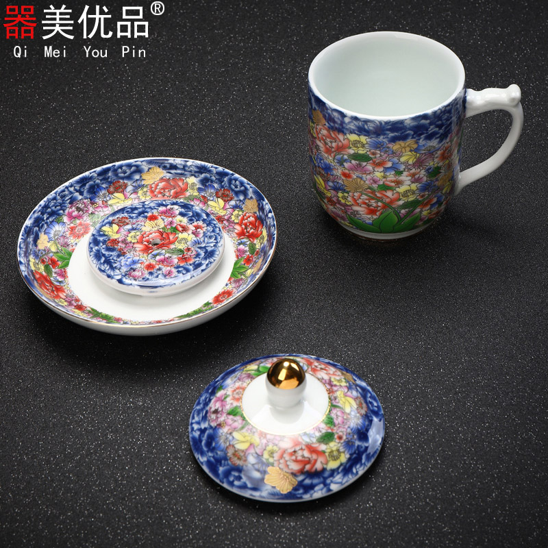 Jingdezhen is the best tea with colored enamel office cup size mark cup and cup with cover glass tea cup
