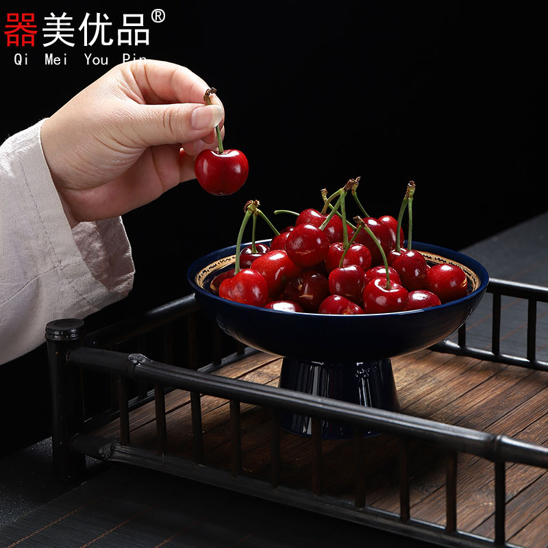 Implement the superior ceramic creative fruit seeds snack tray tea snack plate of high disc tea furnishing articles