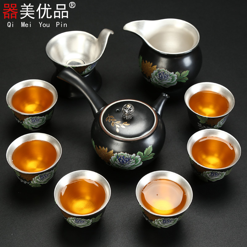 Implement the optimal product silver tureen 999 ceramic coppering. As silver cup sample tea cup kung fu tea set to use tea