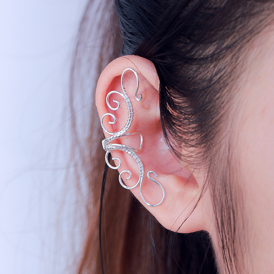 原创手工diy耳夹无耳洞精灵耳饰品小巧可爱耳环假耳钉女个性简约