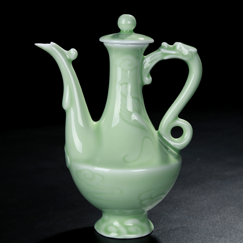 F belong celadon ceramic wine goblet glass restore ancient ways a small handleless wine cup liquor liquor hip household gift box set