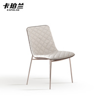 2022 new light luxury designer table and chair home Italian restaurant modern simple first-layer cowhide table and chair