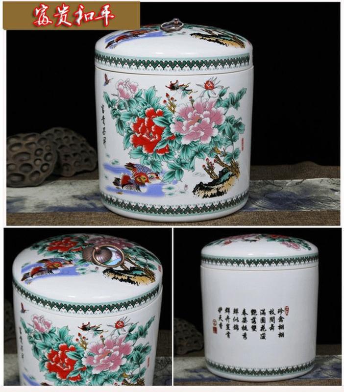 Tank receives jingdezhen ceramic POTS of tea cake large storage tanks seal ww jar jar store puer tea
