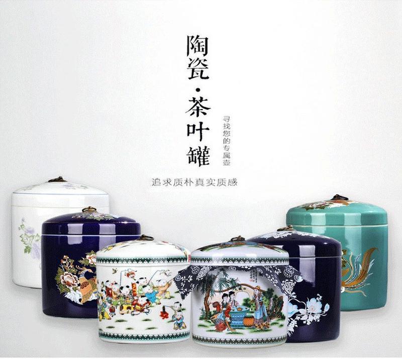 Tank receives jingdezhen ceramic POTS of tea cake large storage tanks seal ww jar jar store puer tea