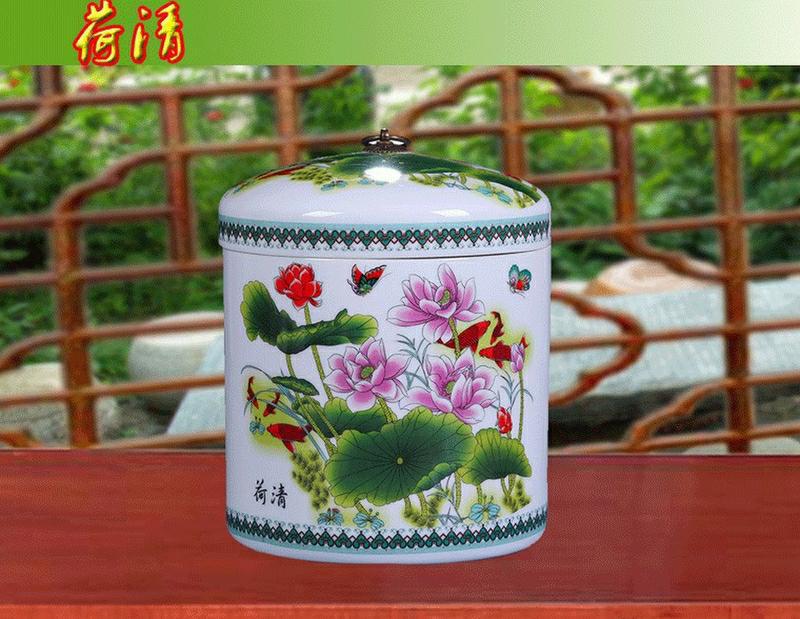 Tank receives jingdezhen ceramic POTS of tea cake large storage tanks seal ww jar jar store puer tea