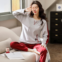 Pajamas female spring and autumn long sleeve cotton can be worn out ladies autumn and winter cotton students dormitory home clothing set summer