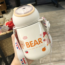 Thermos Cup girl heart ins students simple high-value water Cup portable small mini cup children cute thermos bottle