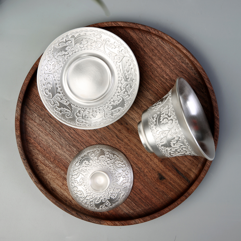 Ceramic coppering. As silver tureen sterling silver 999 kung fu tea set home three large single gift boxes to make tea bowl