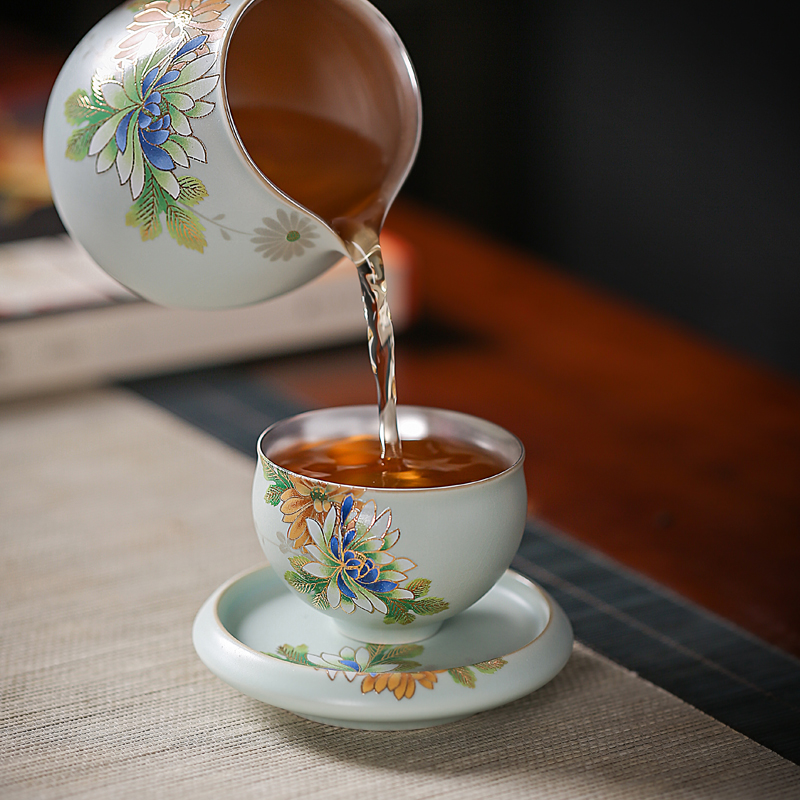 Your up ceramic tasted silver cup silver gilding kung fu tea set silver cup sample tea cup master cup pure manual small tea cups