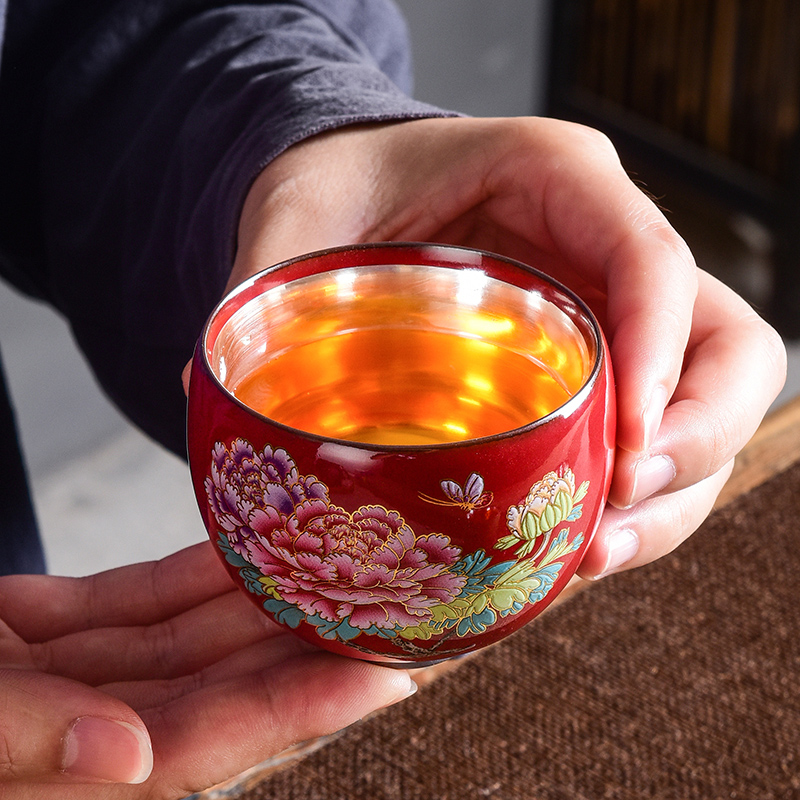 Jingdezhen master kung fu tea set tea cup 999 sterling silver, silver cup single cup tea sample tea cup