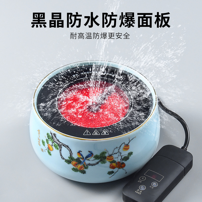 Electric TaoLu boiling steaming kettle black tea tea ware.mute glass teapot tea stove small home cooking tea set keeping in good health