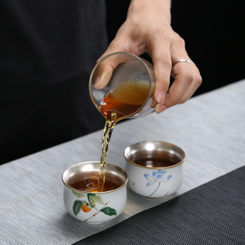 Ru up market metrix who cup checking ceramic coppering. As the silver cup silver kung fu tea set sample tea cup single cups of tea cups
