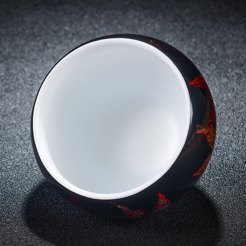 Dehua white porcelain teacup suet jade pure manual Chinese lacquer tea kungfu tea light ceramic masters cup sample tea cup single CPU