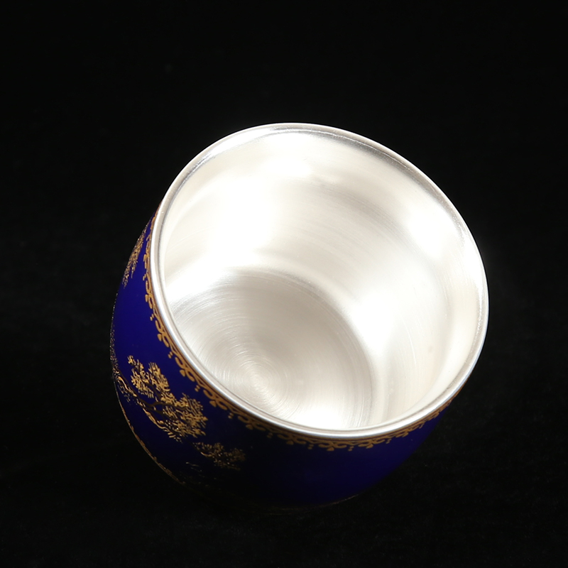 Ceramic silver cup silver kung fu tea master cup of pure manual coppering. As the silver cup sample tea cup tea bowl of tea