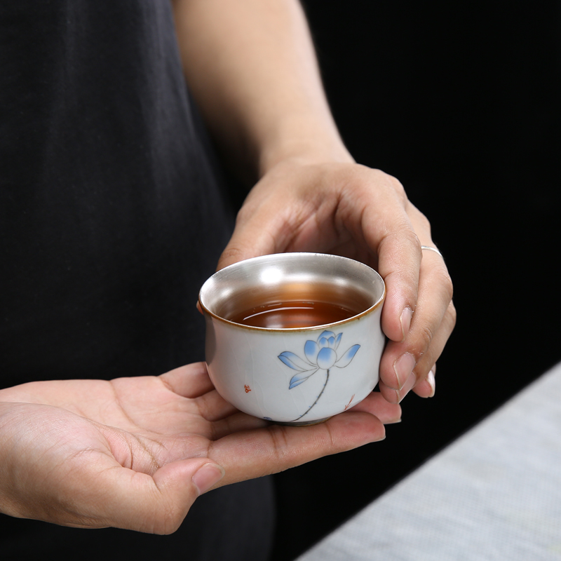 Ru up market metrix who cup checking ceramic coppering. As the silver cup silver kung fu tea set sample tea cup single cups of tea cups