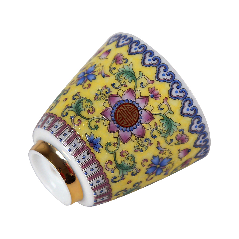 Jingdezhen silver colored enamel tea cup ceramic checking sterling silver 999 kungfu coppering. As silver sample tea cup fragrance - smelling cup