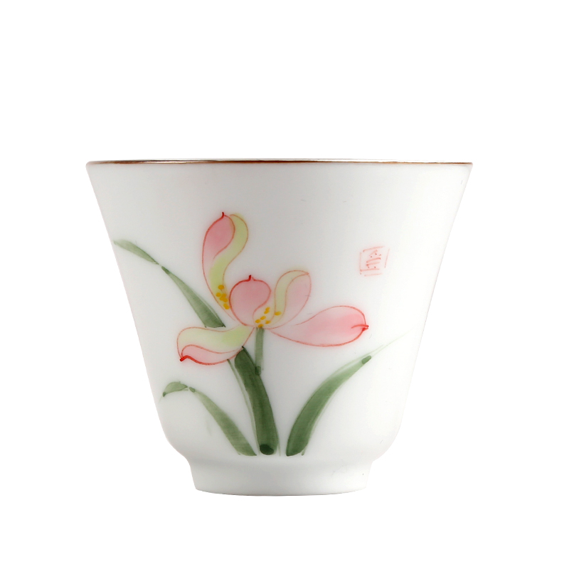 Jingdezhen hand - made ceramic cups domestic silver cup silver 999 kung fu hand coppering. As the sample tea cup fragrance - smelling cup