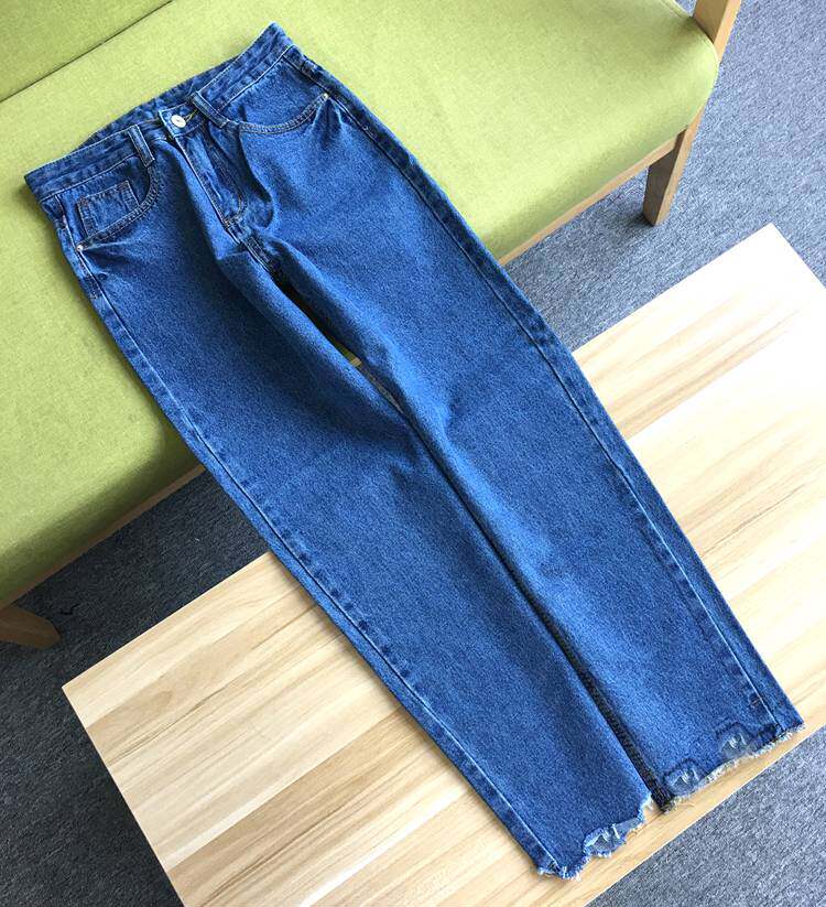 好看内销单~复古港味裤脚不规则厚实小脚九分裤女高