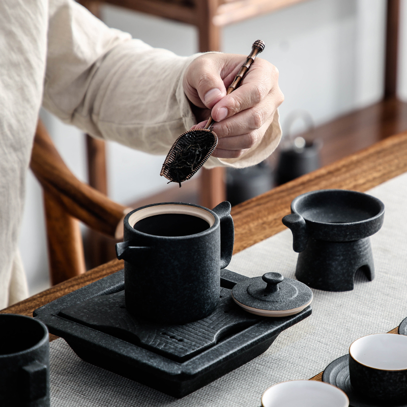 Bo yiu-chee Japanese tea sets kung fu tea set coarse pottery Chinese tea art household whole teapot teacup tea to wash