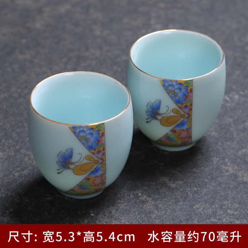 Longquan celadon teacup sample tea cup kung fu tea set reasonable sample tea cup cup teapot tea powder had been the son of a complete set of blue