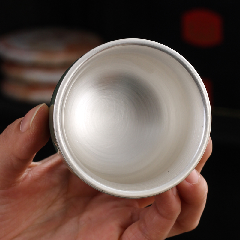 Silver cup Silver 999 masters cup kung fu home authentic ceramic checking Silver move coppering. As Silver sample tea cup