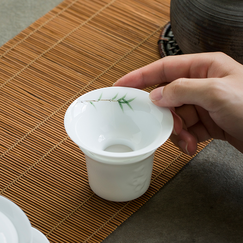 Earth story of pure hand - made bamboo tea jingdezhen manual under glaze color porcelain filtration kung fu tea spare parts