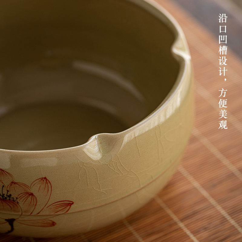 Jingdezhen hand - made lotus ice to crack the up ceramic tea wash your bowl is domestic large capacity water jar is large porcelain writing brush washer