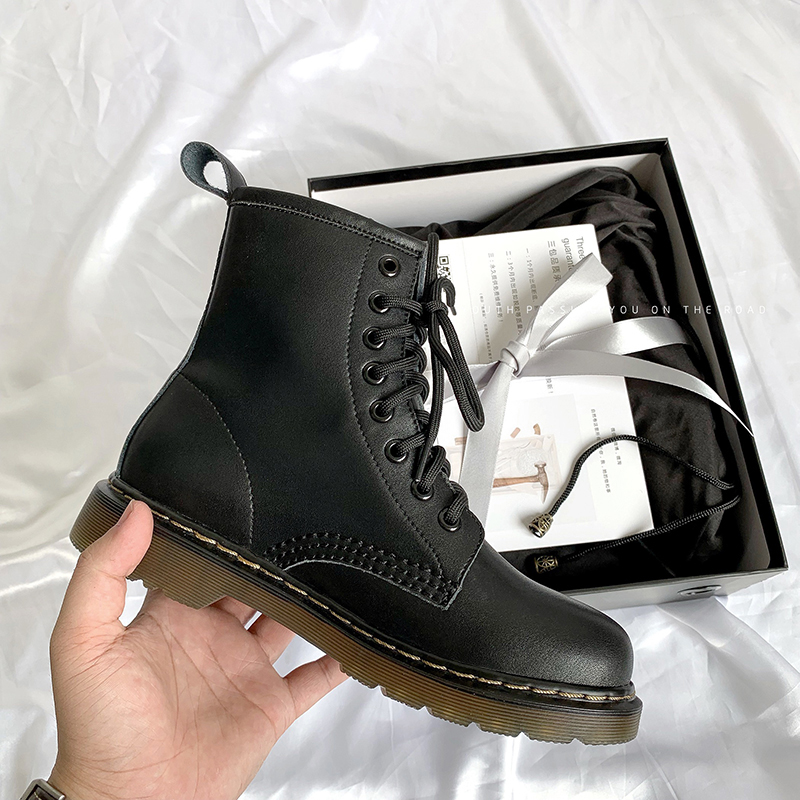 Natural roll New version 2021 autumn and winter New short boots female ins British retro jk soft leather leather leather Martin boots women
