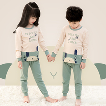 Children 4 underwear 5 sets boy cotton base thin 3 autumn clothes and trousers cotton baby female Boy 6 years old warm