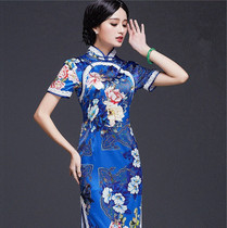 During that good time 2022 new mulberry silk qipao long style genuine silk spring elegant young daily gown