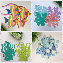 Kindergarten cartoon 3d foam wall sticker blackboard newspaper environment layout decoration underwater animal world stereo wall sticker