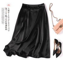 Elegant Zhongshu commute ~ imported acetate texture JU hymn ~ light lavish acetate satin half body dress 2022 new