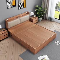 The Nordic chu wu chuang modern minimalist small storage bed in the master bedroom nuptial bed bed 1 8m pressure high box bed