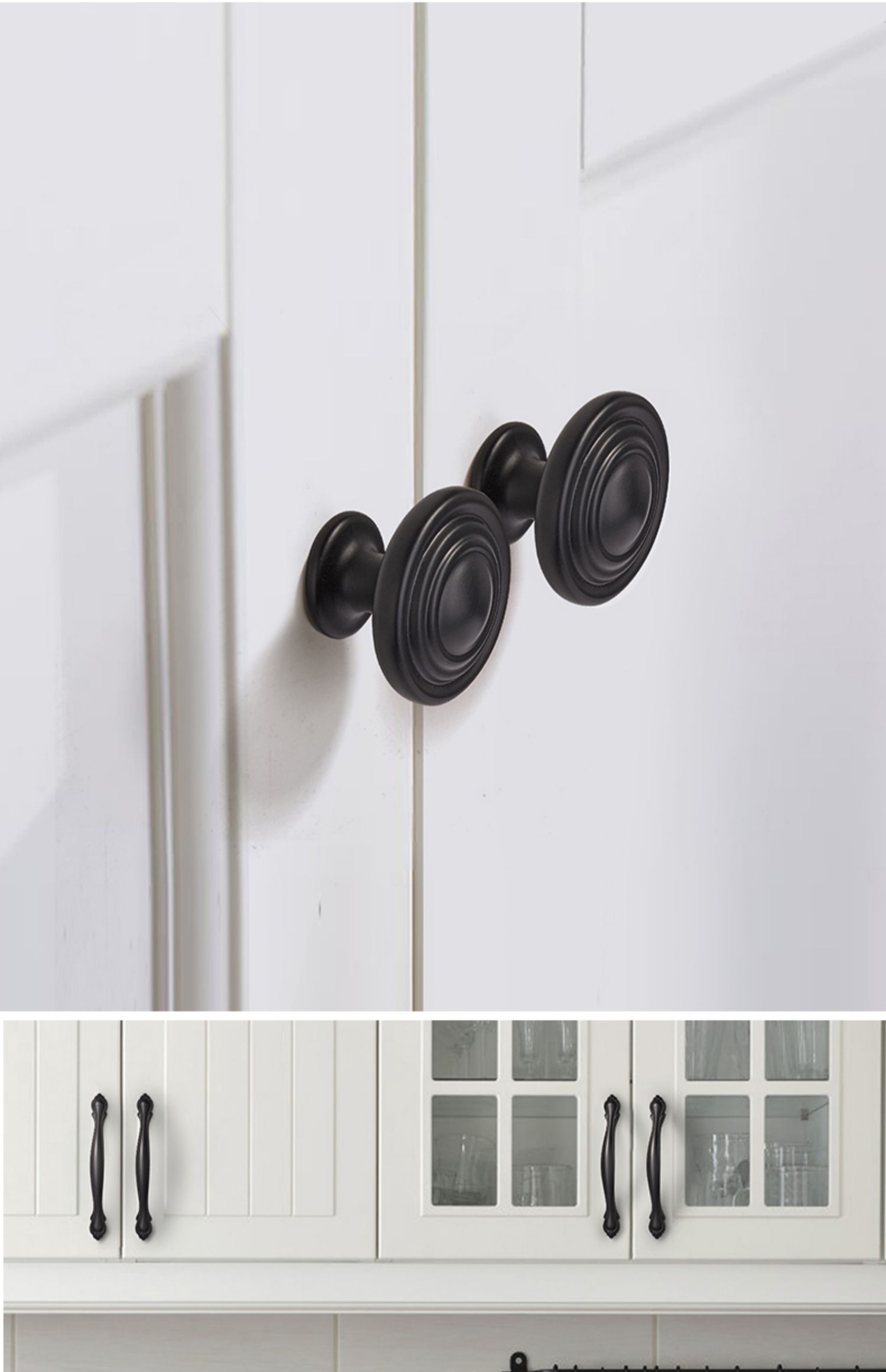 橱柜厨房抽屉拉手美式黑色衣柜门把