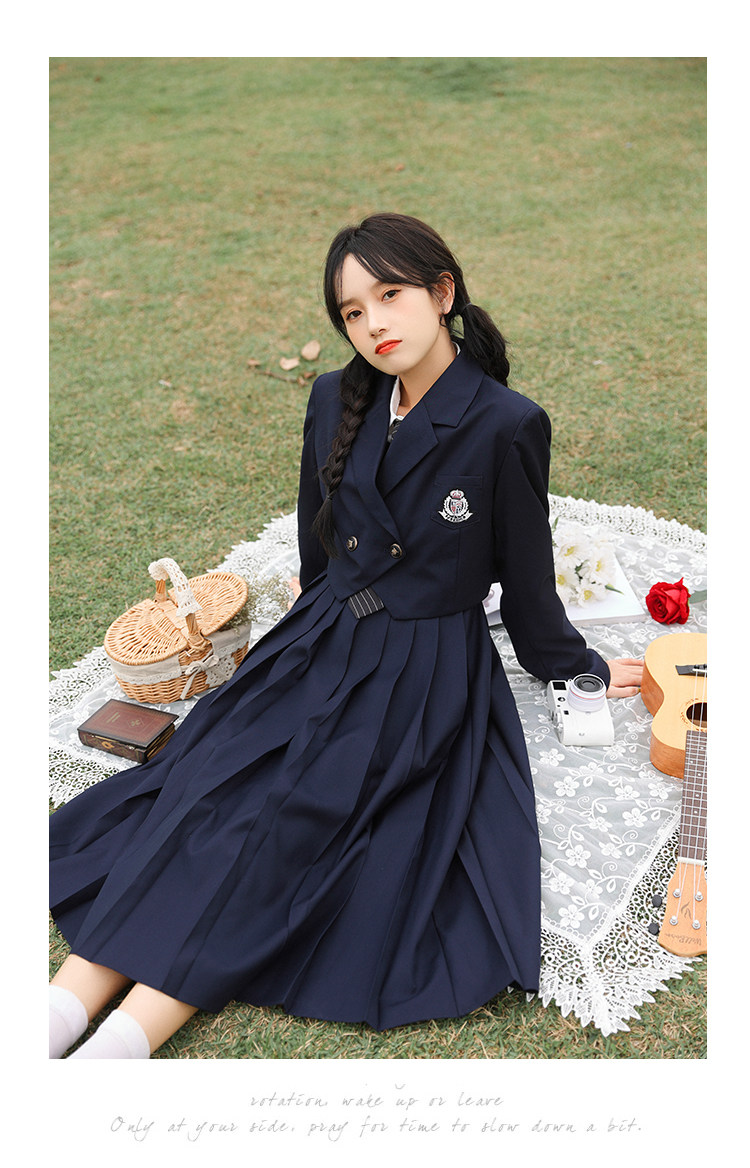 美式复古校园裙套装英伦日系成人礼礼服女高中生西装学院风jk制服