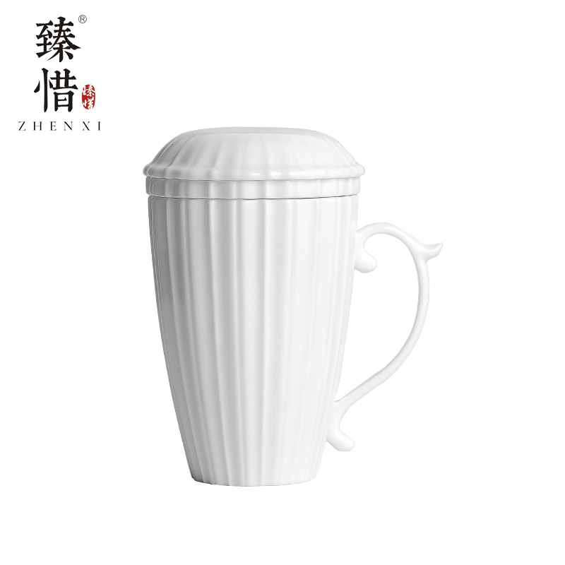 Become precious little mountain stream keller cup cup white porcelain ceramic office filter tank with cover small pure and fresh