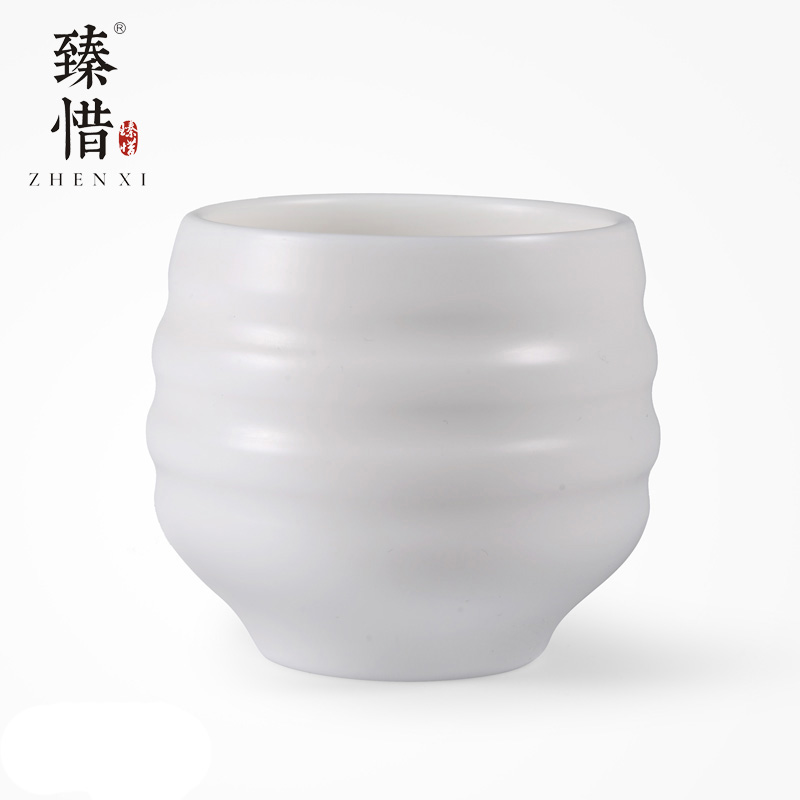 Become precious little Chinese dehua white porcelain suet jade porcelain ceramic cups undressed ore unglazed sample tea cup kung fu tea masters cup