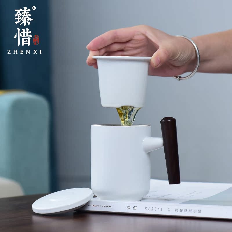 Become precious little walker creative ceramic filter mark cup with cover household glass cups modern office tea cup